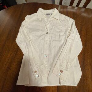 Classic White Button-Front Blouse